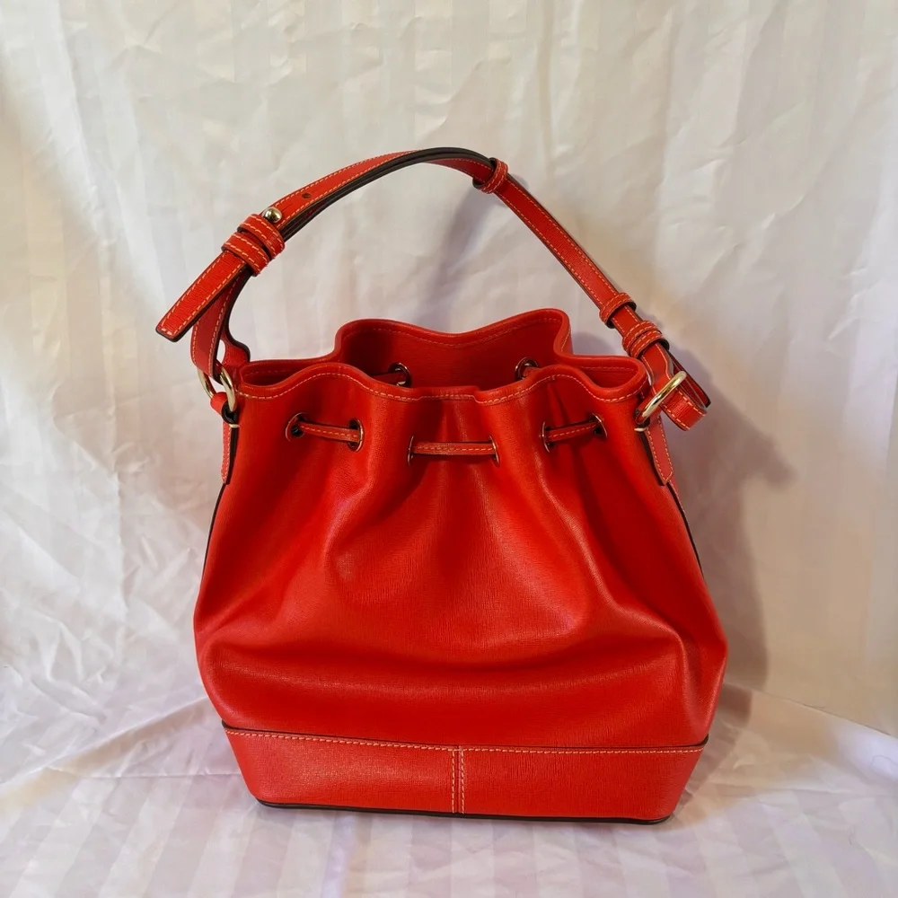 Dooney & Bourke Saffiano Kendall Crossbody Fall Tomato Bag Purse NEW - Picture 4 of 16